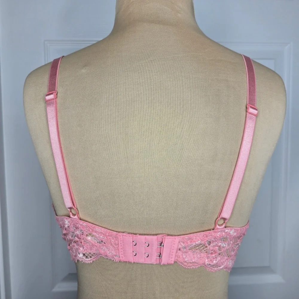 Hush Intimates 36C Pink Lace Padded Underwire Bra Adjustable‎ Straps